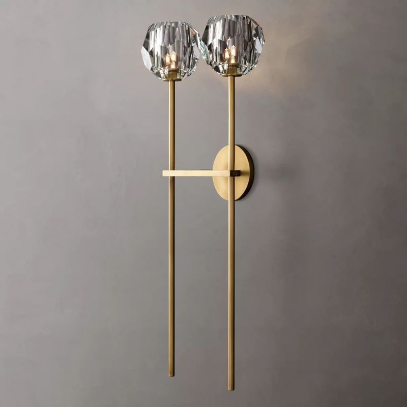 Kelly Glass Double Grand Wall Sconce-Fullstarlighting