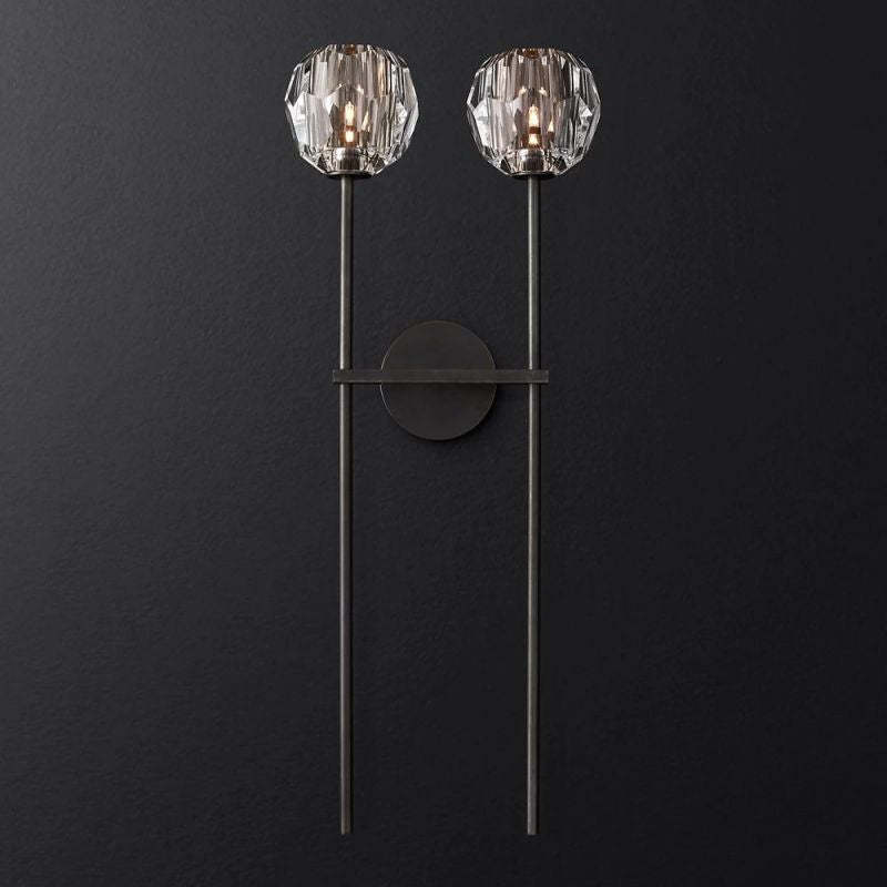 Kelly Glass Double Grand Wall Sconce-Fullstarlighting