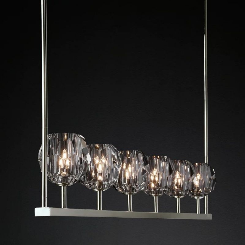 Kelly Glass Linear Chandelier 60''-Fullstarlighting