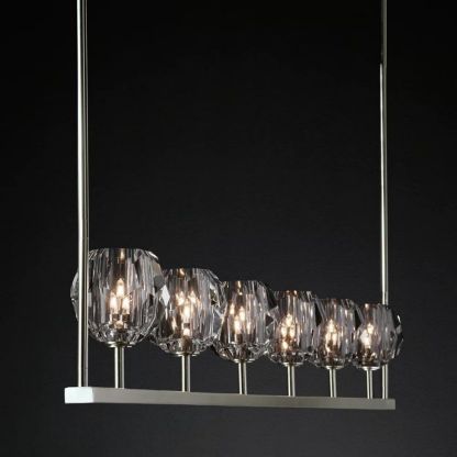 Kelly Glass Linear Chandelier 60''-Fullstarlighting