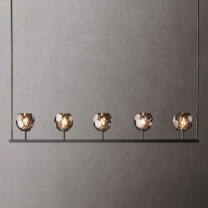 Kelly Glass Linear Chandelier 48''-Fullstarlighting