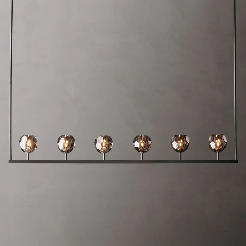 Kelly Glass Linear Chandelier 60''-Fullstarlighting