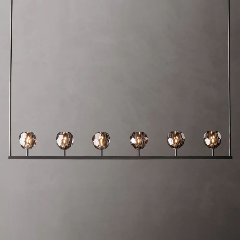 Kelly Glass Linear Chandelier 60''-Fullstarlighting