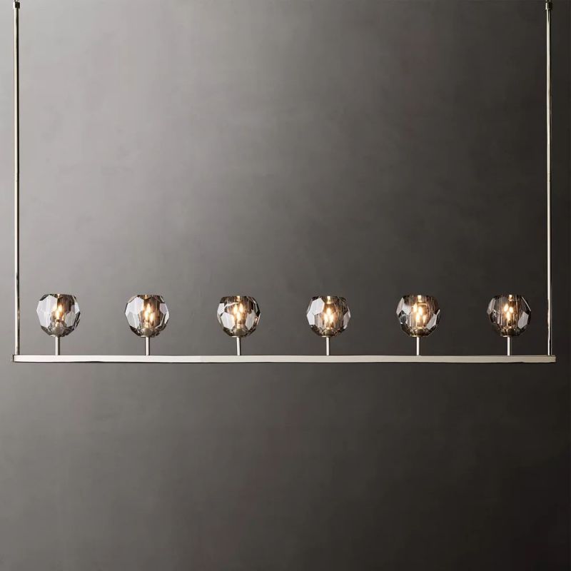 Kelly Glass Linear Chandelier 60''-Fullstarlighting