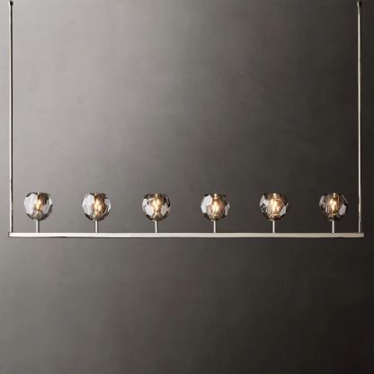 Kelly Glass Linear Chandelier 60''-Fullstarlighting