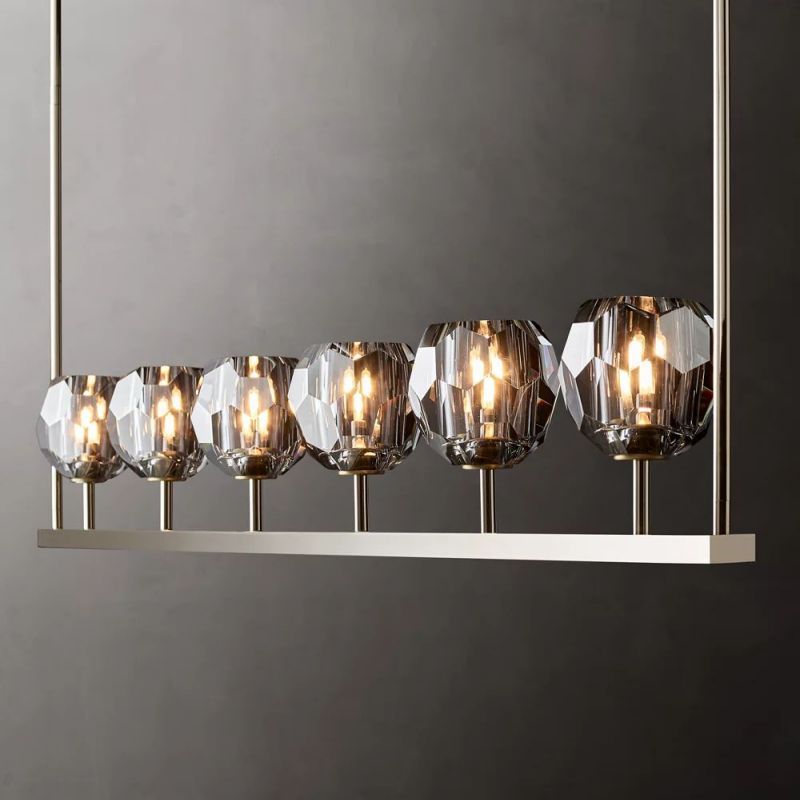 Kelly Glass Linear Chandelier 60''-Fullstarlighting