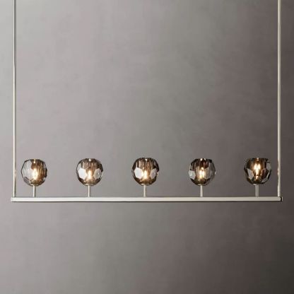 Kelly Glass Linear Chandelier 48''-Fullstarlighting