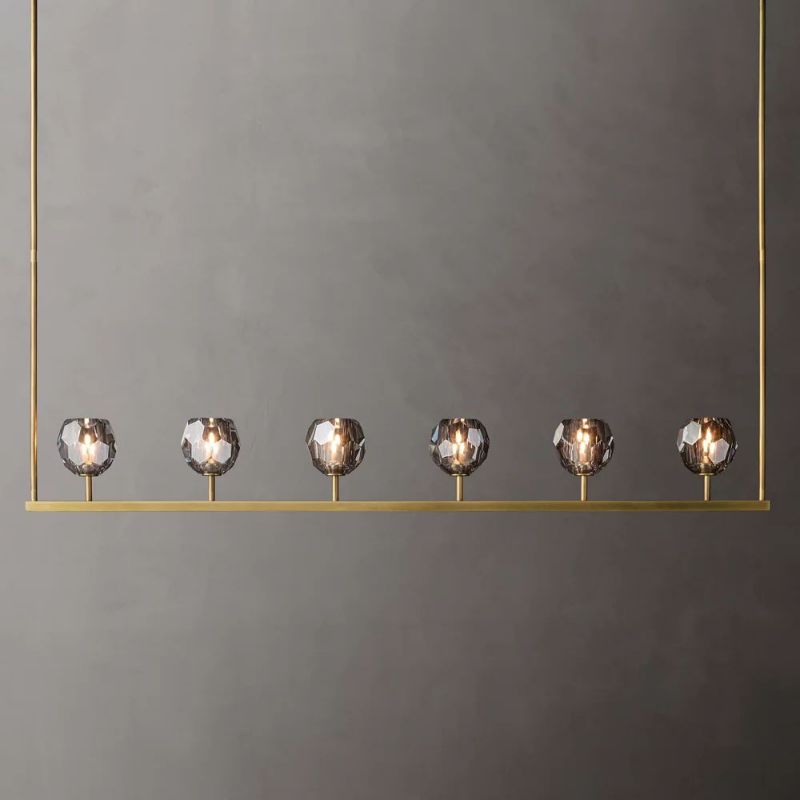 Kelly Glass Linear Chandelier 60''-Fullstarlighting