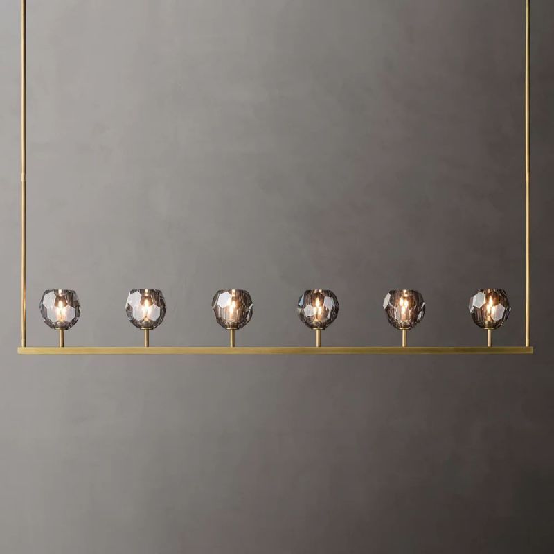Kelly Glass Linear Chandelier 60''-Fullstarlighting