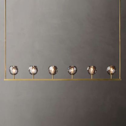 Kelly Glass Linear Chandelier 60''-Fullstarlighting