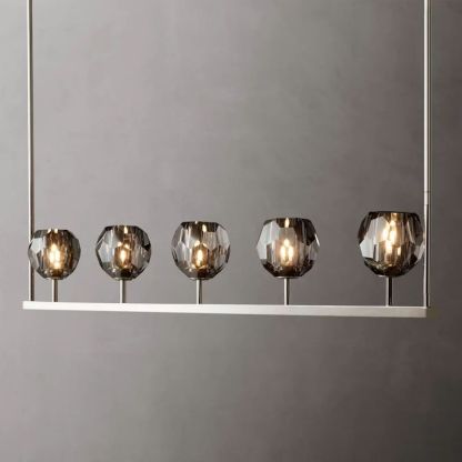 Kelly Glass Linear Chandelier 48''-Fullstarlighting