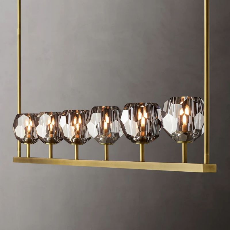 Kelly Glass Linear Chandelier 60''