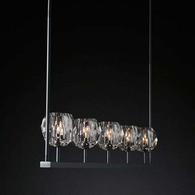 Kelly Glass Linear Chandelier 48''-Fullstarlighting