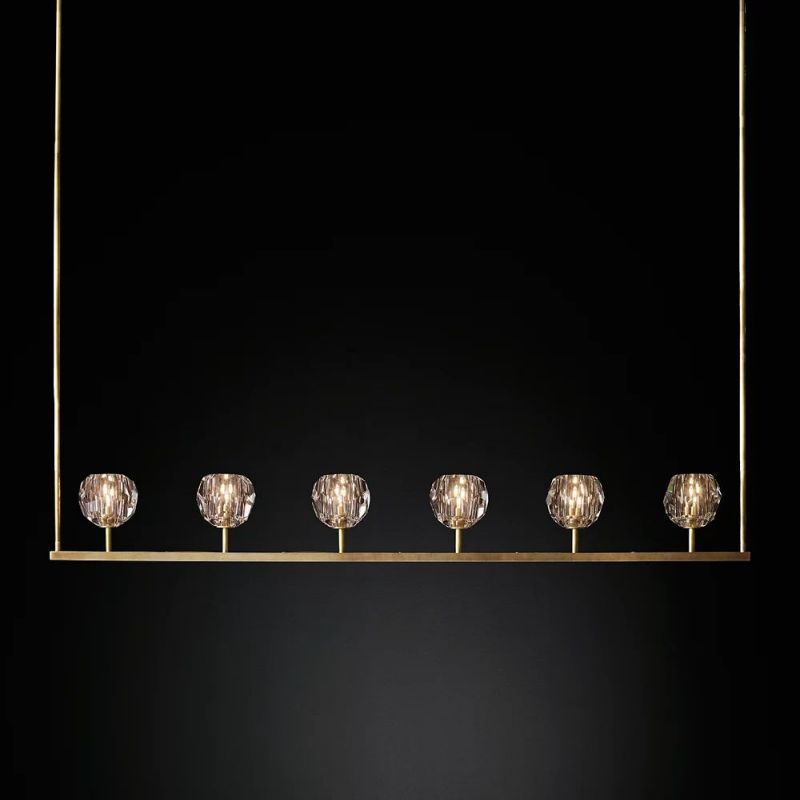 Kelly Glass Linear Chandelier 60''-Fullstarlighting
