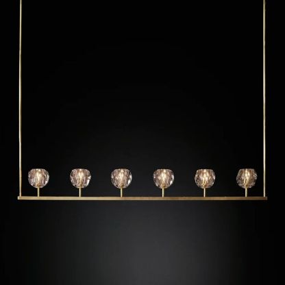 Kelly Glass Linear Chandelier 60''-Fullstarlighting