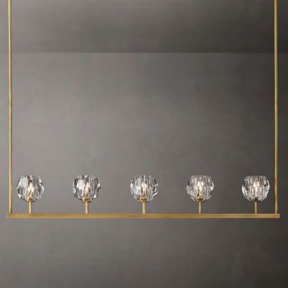 Kelly Glass Linear Chandelier 48''-Fullstarlighting
