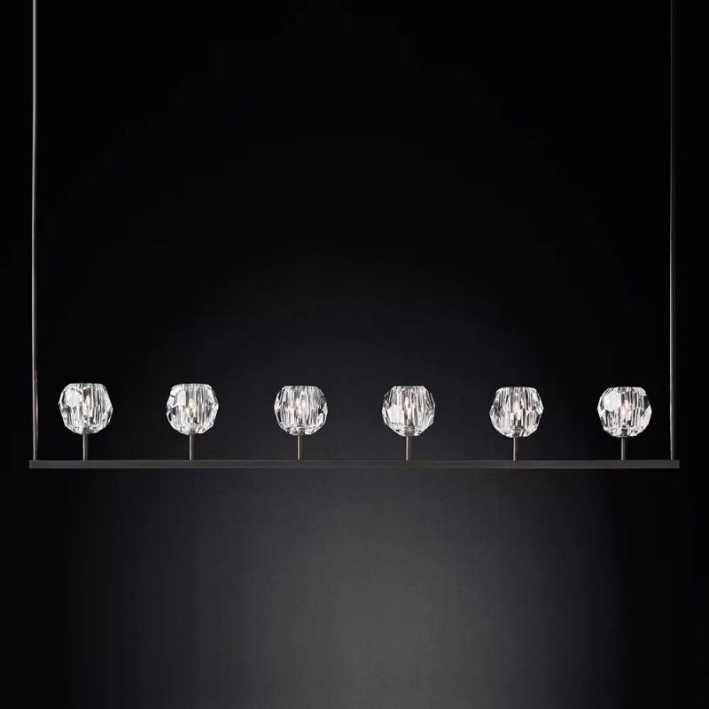 Kelly Glass Linear Chandelier 60''-Fullstarlighting