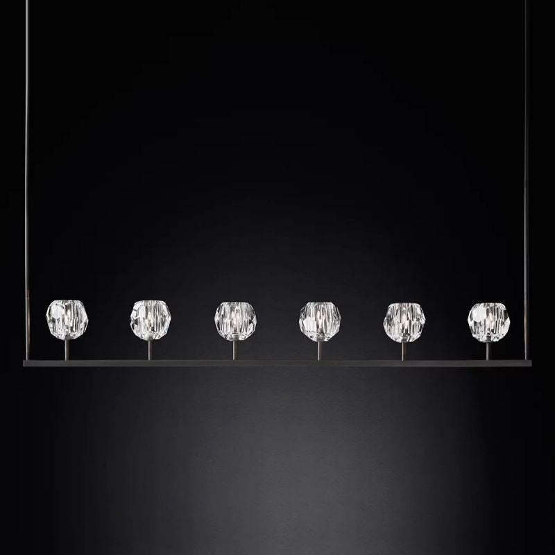 Kelly Glass Linear Chandelier 60''