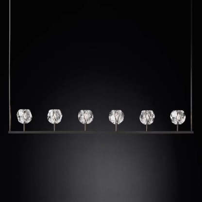 Kelly Glass Linear Chandelier 60''-Fullstarlighting