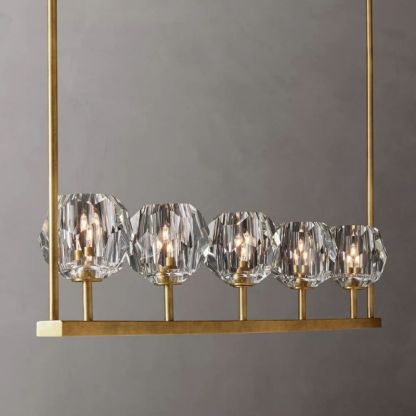 Kelly Glass Linear Chandelier 48''-Fullstarlighting