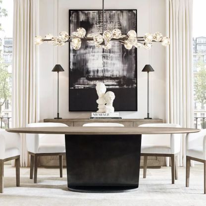 Kelly Glass Oval Chandelier 72''-Fullstarlighting