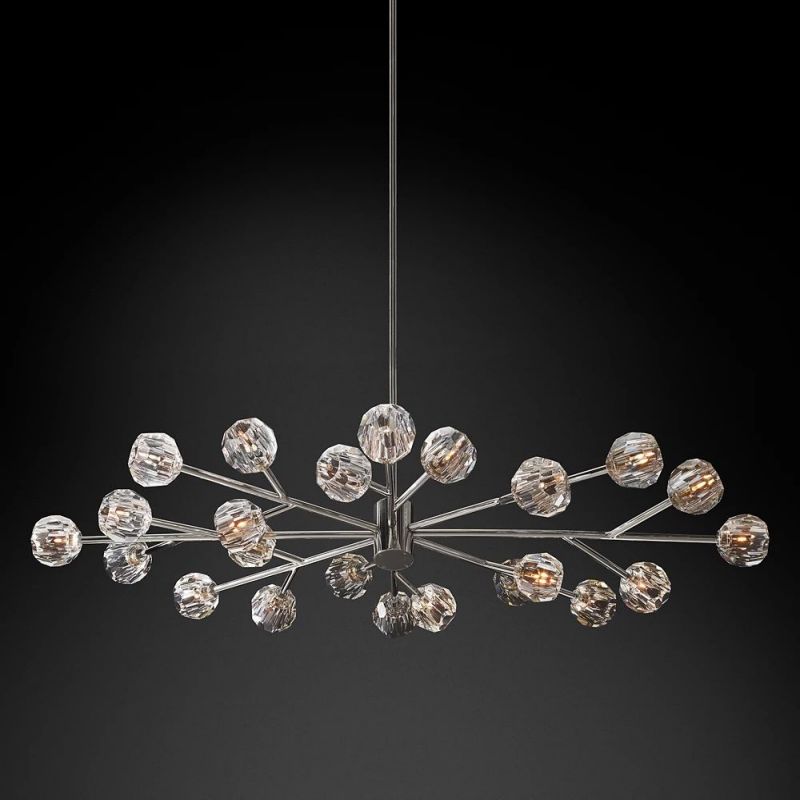 Kelly Glass Oval Chandelier 72''-Fullstarlighting