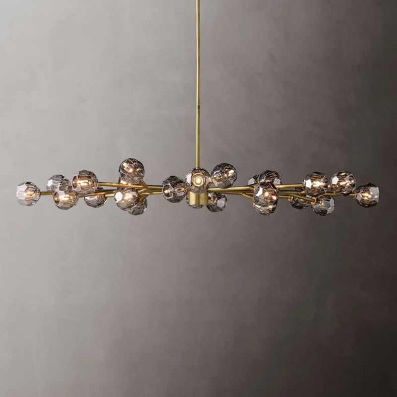 Kelly Glass Oval Chandelier 72''-Fullstarlighting