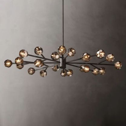 Kelly Glass Oval Chandelier 72''-Fullstarlighting