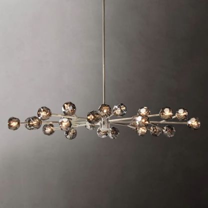 Kelly Glass Oval Chandelier 72''-Fullstarlighting