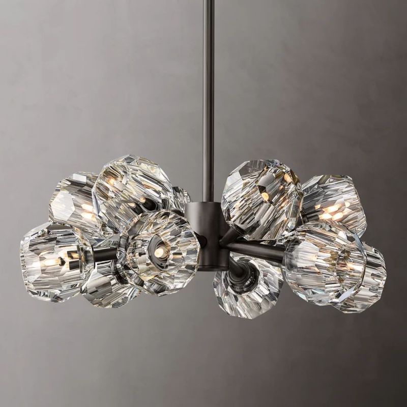 Kelly Glass Round Chandelier 24''-Fullstarlighting