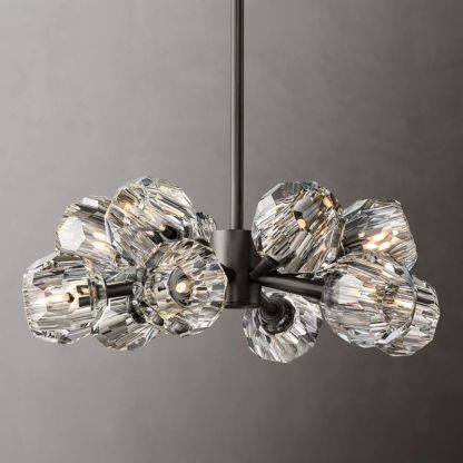 Kelly Glass Round Chandelier 24''-Fullstarlighting