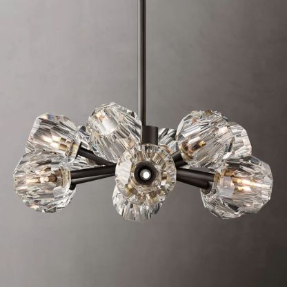 Kelly Glass Round Chandelier 24''-Fullstarlighting