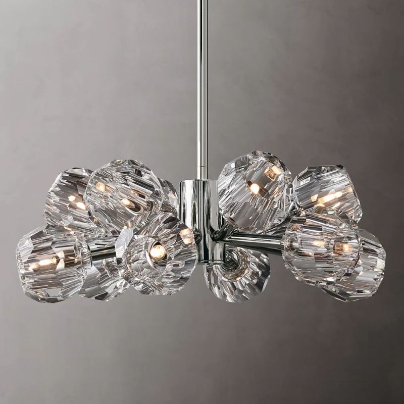 Kelly Glass Round Chandelier 24''-Fullstarlighting
