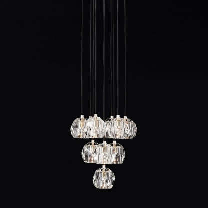Kelly Glass Round Cluster Chandelier 14''-Fullstarlighting