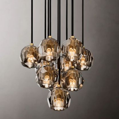 Kelly Glass Round Cluster Chandelier 14''-Fullstarlighting