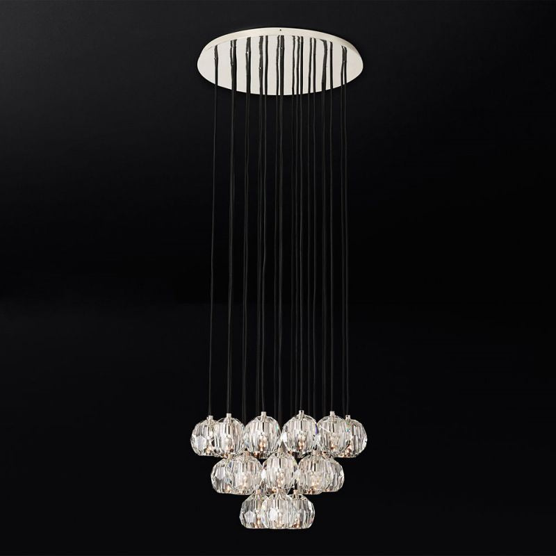 Kelly Glass Round Cluster Chandelier 24"-Fullstarlighting