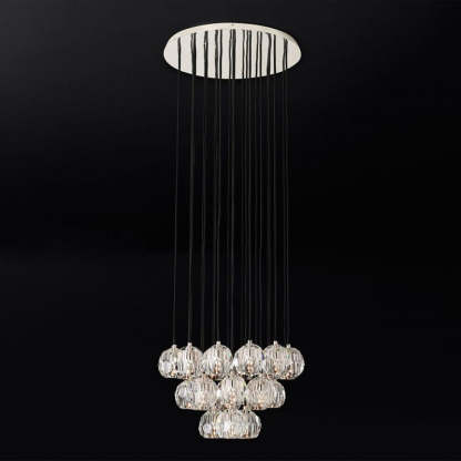 Kelly Glass Round Cluster Chandelier 24"-Fullstarlighting