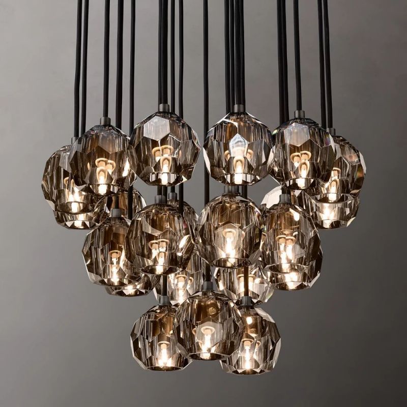 Kelly Glass Round Cluster Chandelier 24"-Fullstarlighting