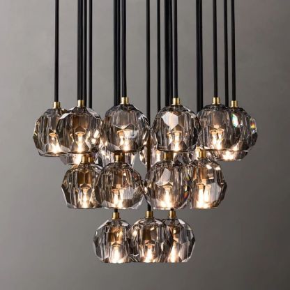 Kelly Glass Round Cluster Chandelier 24"-Fullstarlighting