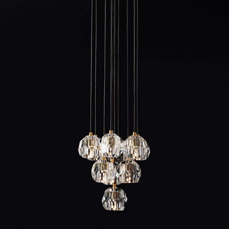 Kelly Glass Round Cluster Chandelier 14''-Fullstarlighting
