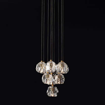 Kelly Glass Round Cluster Chandelier 14''-Fullstarlighting