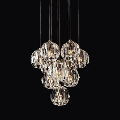Kelly Glass Round Cluster Chandelier 14''-Fullstarlighting