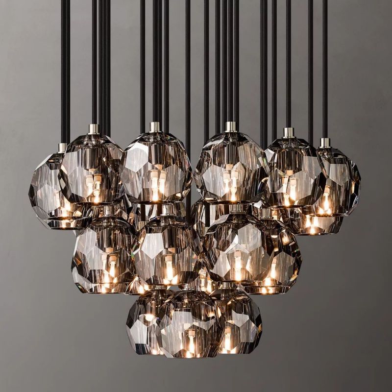 Kelly Glass Round Cluster Chandelier 24"-Fullstarlighting