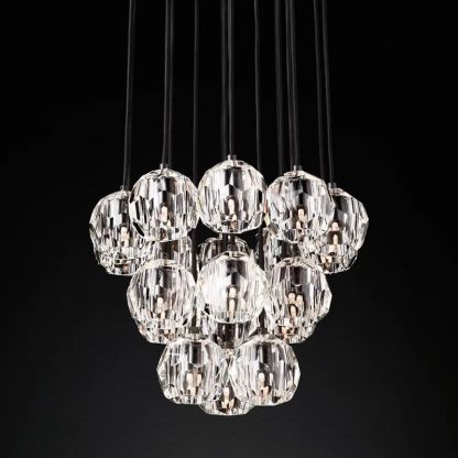 Kelly Glass Round Cluster Chandelier 19''-Fullstarlighting
