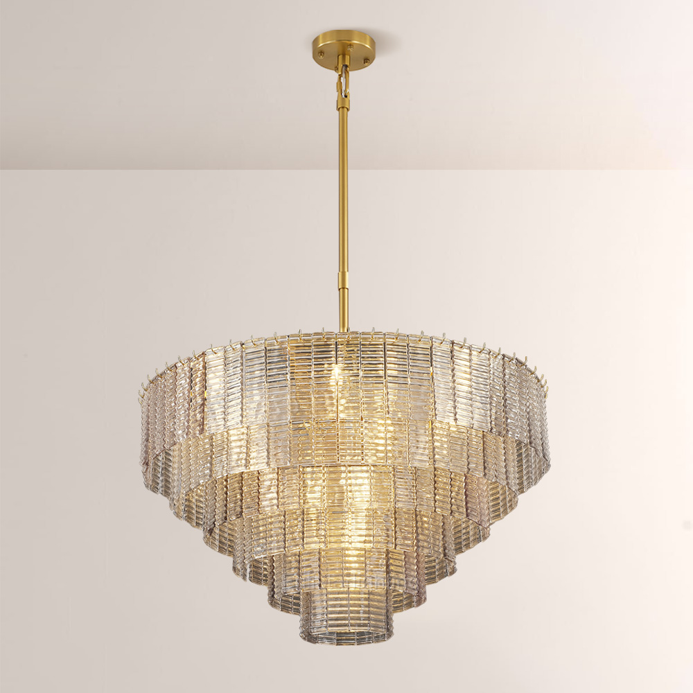 Chan Smoke Round Chandelier 41"