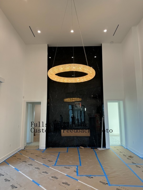 Sparkle Crystal Round LED Chandelier 59"-Fullstarlighting