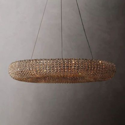 Sparkle Crystal Round LED Chandelier 32"-Fullstarlighting