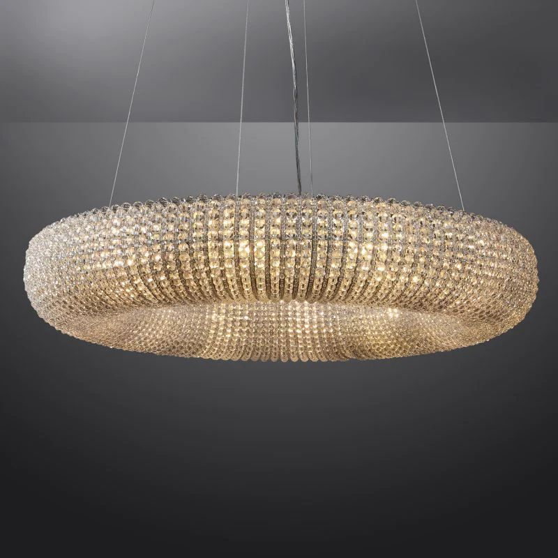 Sparkle Crystal Round LED Chandelier 32"-Fullstarlighting