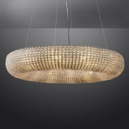 Sparkle Crystal Round LED Chandelier 32"-Fullstarlighting