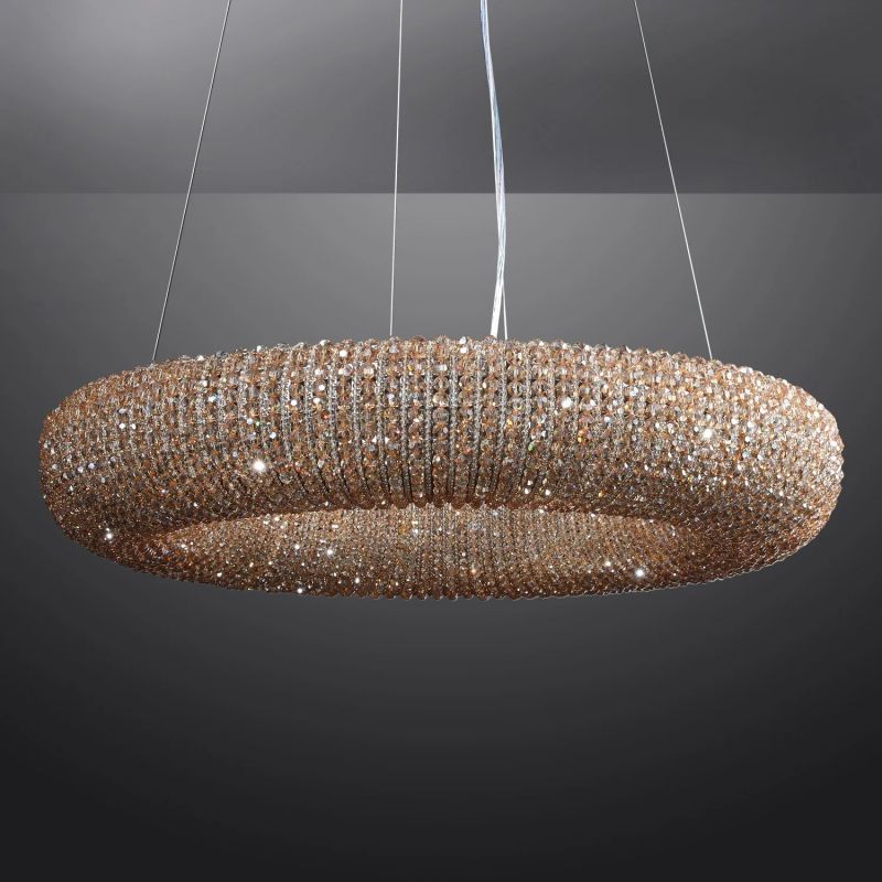 Sparkle Crystal Round LED Chandelier 59"-Fullstarlighting